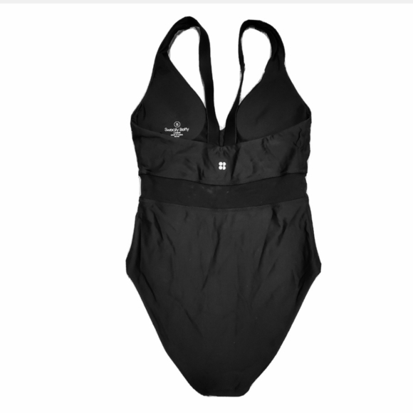 NEW SWEATY BETTY Lido Mesh Sporty One-Piece SWIMSUIT Black - Picture 3 of 4